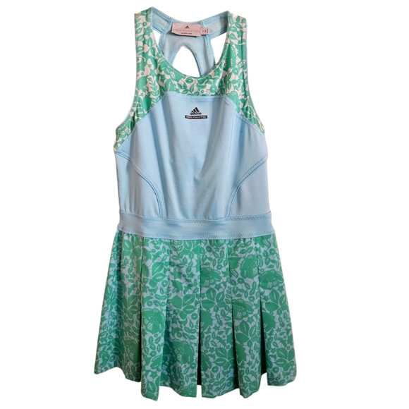Adidas x Stella McCartney Barricade Blue& Green Floral Print Tennis Dress Size S - Picture 1 of 9